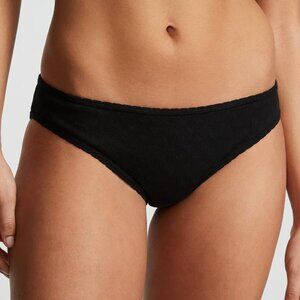 VS PINK BLACK POINTELLE Cotton Bikini Panty - XXL